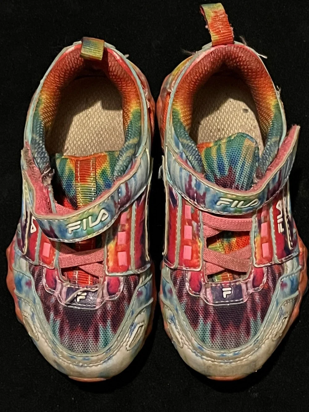 FILA Kids Tie Dye Hook & Loop Athletic Sneakers Size 7C Toddler Multicolor